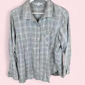 Old Navy women's button up shirt size extra large gray flannel